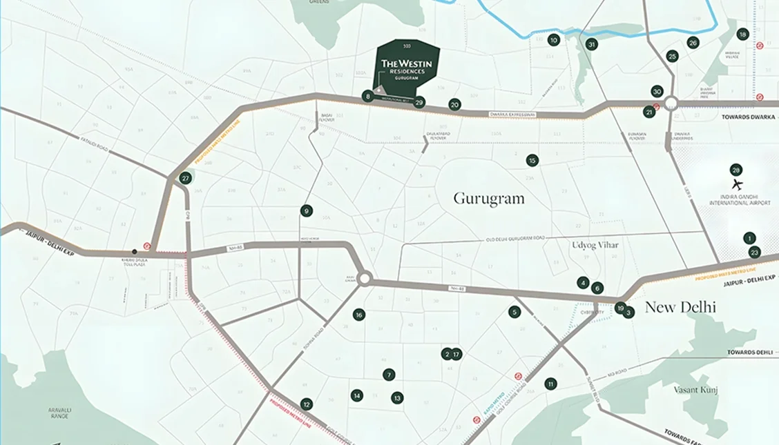 Whiteland Westin Residences Location Map